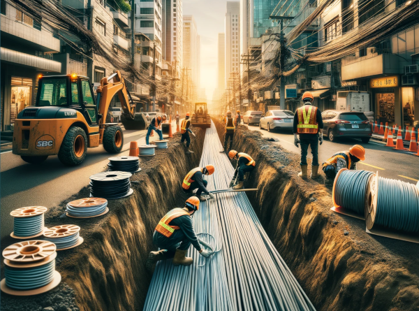 laying fiber optic cable